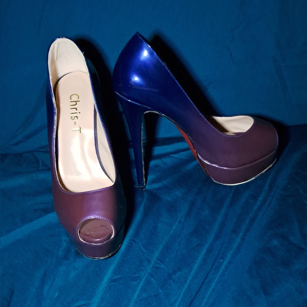 Chris T heels ombre blue to purple size 7.5